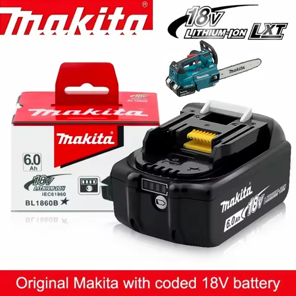 2026 Genuine Makita 18V 6.0Ah Powerful long-lasting Rechargeable Battery BL1830 BL1850 BL1860,For Makita Power Tools