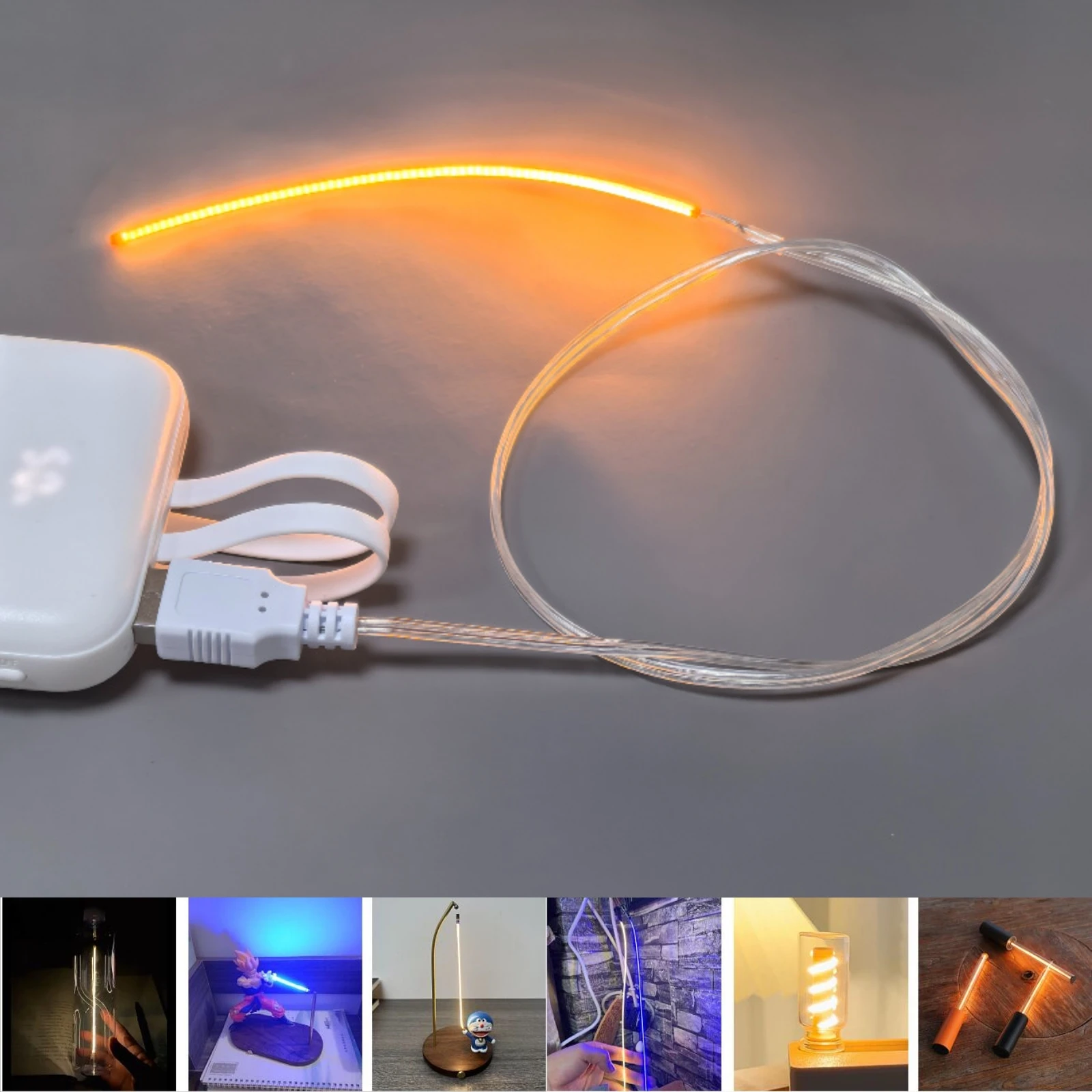 5V Flexible LED Filament 110mm 128mm 190mm 300mm USB LED 360° Luminous Bendable Edison Bulb Lamp Parts Diode DIY for Night Light