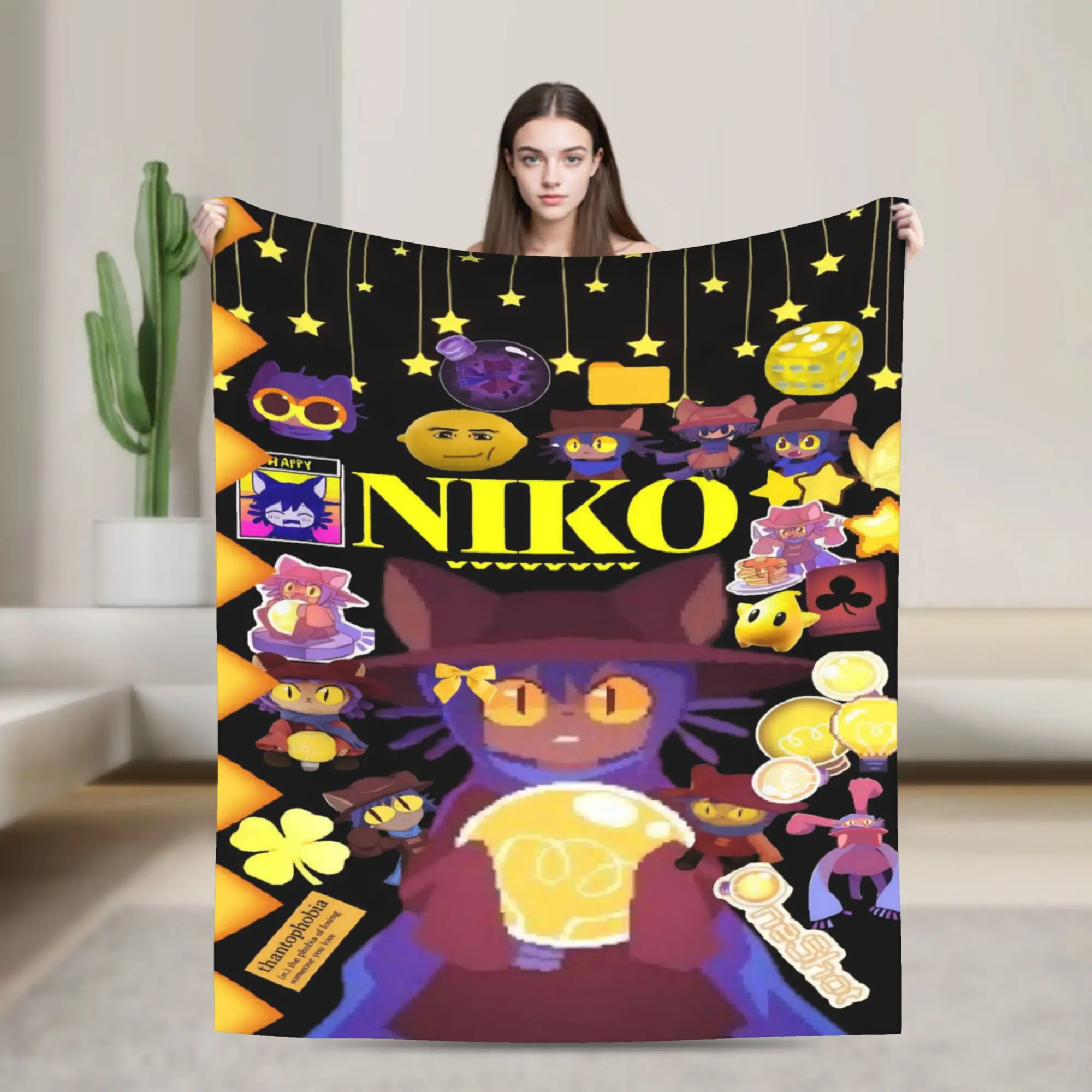 OneShots Niko Blanket Multiple Sizes Warm Cozy Fluffy  Throw Blankets for Couch Sofa and Bed