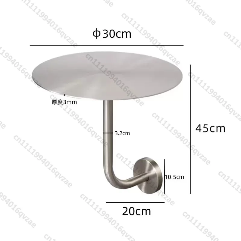 Designer Stainless Steel Wall Table, Round Mounted Bistro Table for Cafe Restaurant, Industrial Style