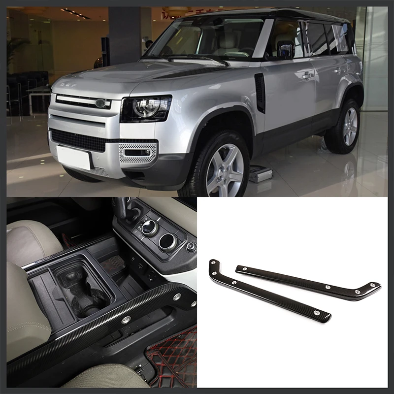 

For LandRover Defender 90 110 2020-22 Car Styling ABS Carbon Fiber/Oak Grain Central Control Side Trim Accessories (replacement)