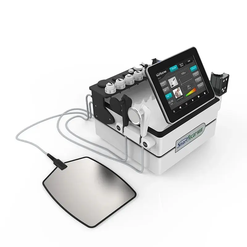 Nova transferência de energia capacitiva e resistiva inteligente de onda tecar/ems combina onda de choque 3 em 1 máquina de fisioterapia