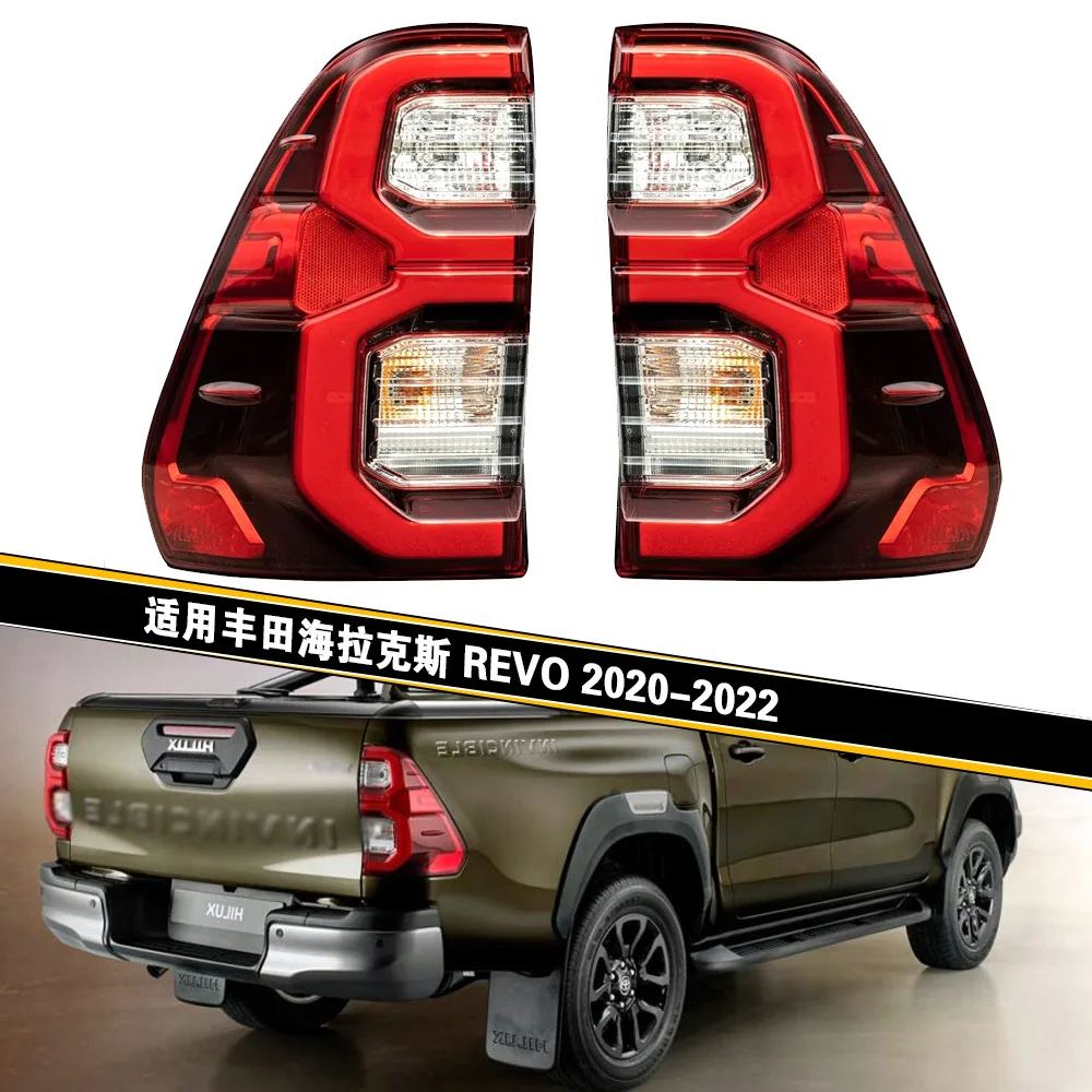

Для Toyota Hilux Revo Rocco 2020 2021 2022, задний левый/правый задний стоп-сигнал в сборе с проводкой, красные фонари, внешний вид
