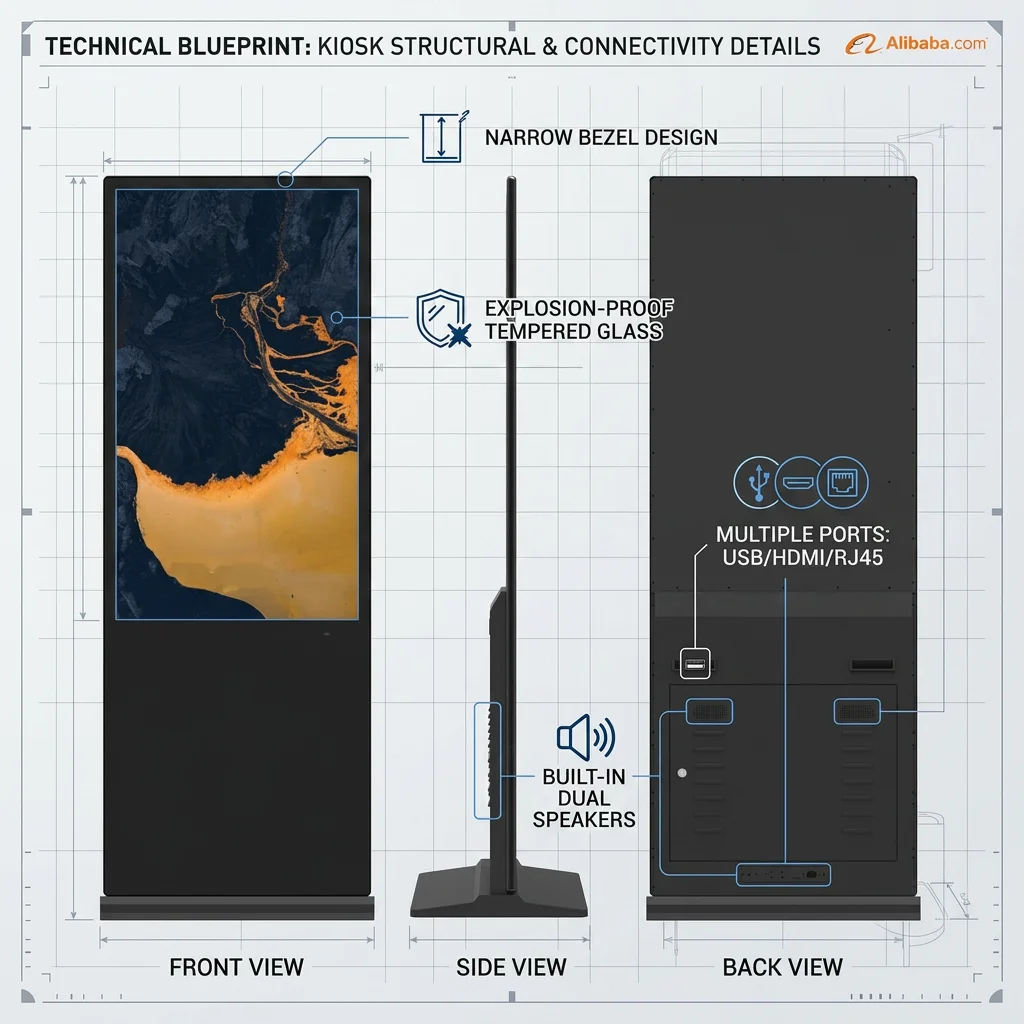 Indoor Android Touch Screen Kiosk Infrared Touch Screen Floor Standing LCD Digital Signage Interactive Digital Signage