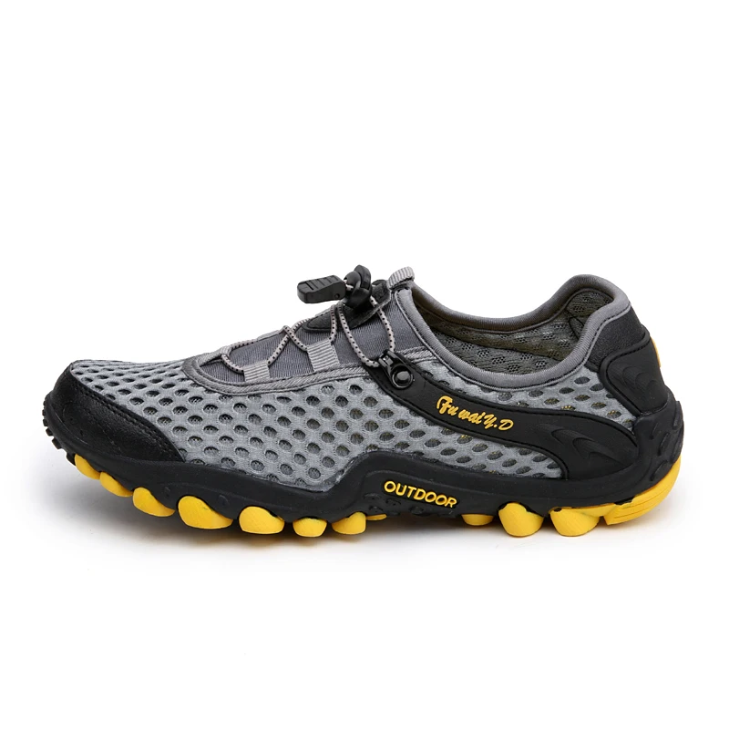 Outdoor Travel Sneakers For Men Breathable Mesh Hiking Shoes Non-slip Climbing Shoes Male Fishing Shoes Hard-Wearing Large size