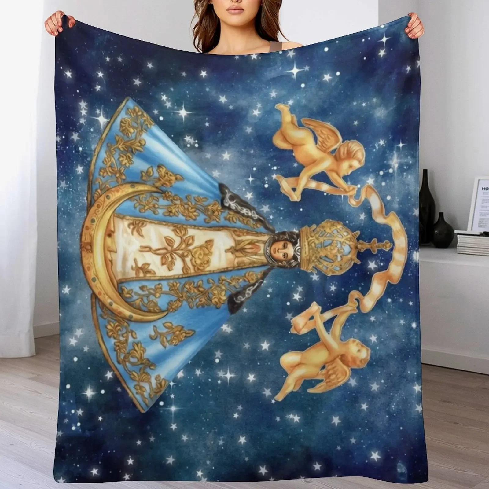 

Virgen de San Juan de los Lagos, Our Lady of San Juan de los Lagos Throw Blanket Anti Shedding Soft Fuzzy Blanket for Home