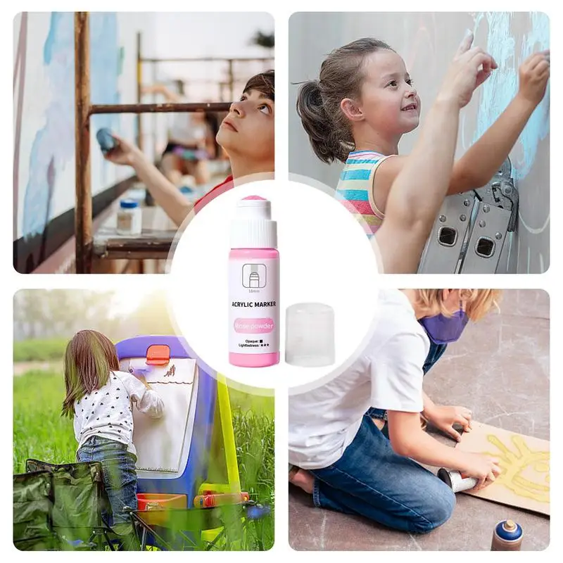 قلم ماركر من الأكريليك ، قلم ماركر قائم على الماء ، علامة ممسحة دائمة ، مقاومة للماء ، مقاومة للبهتان ، 18 علامة طرف ، 60: