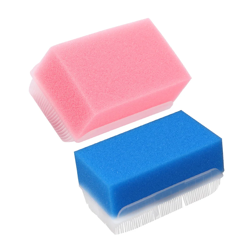 

2 Pcs Touch Massage Brush Baby Bath Sponge Face Scrubber Tactile Sensory Tool Infant