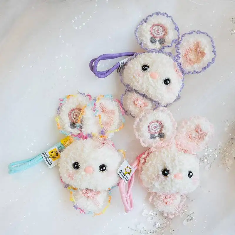 Porte-clés pendentif lapin coloré, jouet en peluche Kawaii, poupée de dessin animé, cadeau mignon pour petite amie de noël, dernière collection