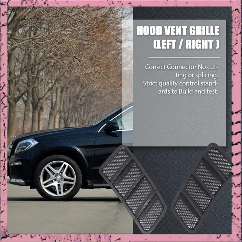 

A30M-2Pcs Car Front Hood Vent Grille Air Flow Intake Hood For Mercedes Benz W166 GL GL350 GL450 GL550 ML ML350 ML550 2012-2015