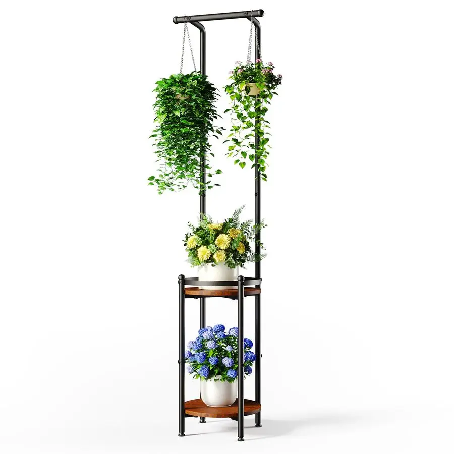 

Plant Stand Indoor Outdoor Heavy Duty Metal 2tier Hanging Plant Holder SpaceSaving Iron Plant Stands Tall Plant Shelf for Living