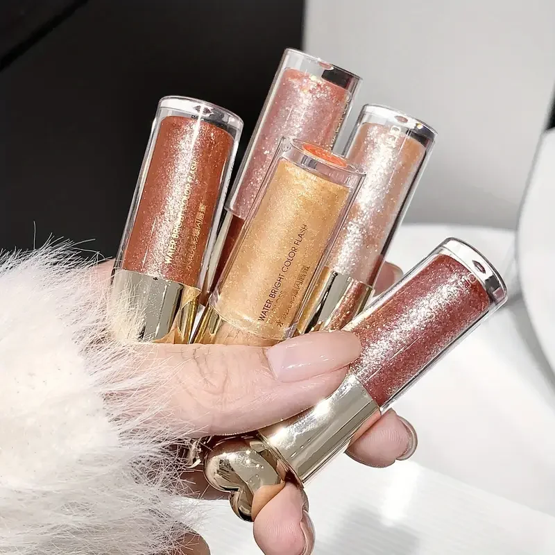 Balsamo per labbra idratante glitterato effetto lucido, rossetto scintillante con cappuccio a forma di cuore, nutriente per tutti i tipi di pelle Trucco labbra