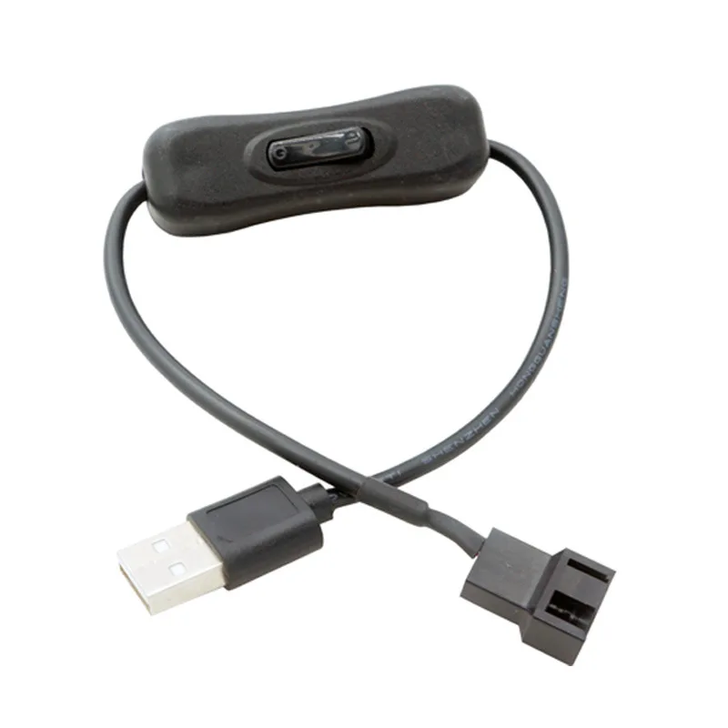USB to 4-Pin PWM 5V USB Sleeved Fan Power Adapter Connector Cable with ON Off Switch