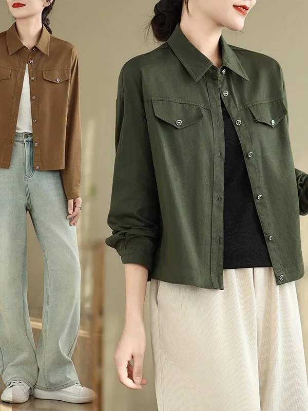 

Модная женская верхняя одежда большого размера: художественное винтажное весеннее хлопковое пальто для повседневной носки