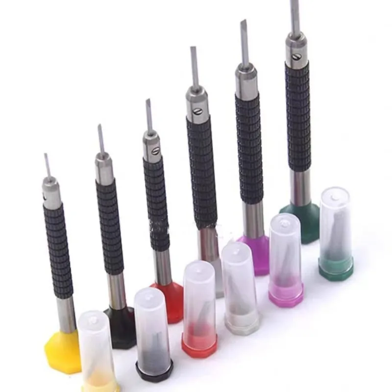 Watch repair tool, imported from Korea, screwdriver, stainless steel, one word, with head six packs, set