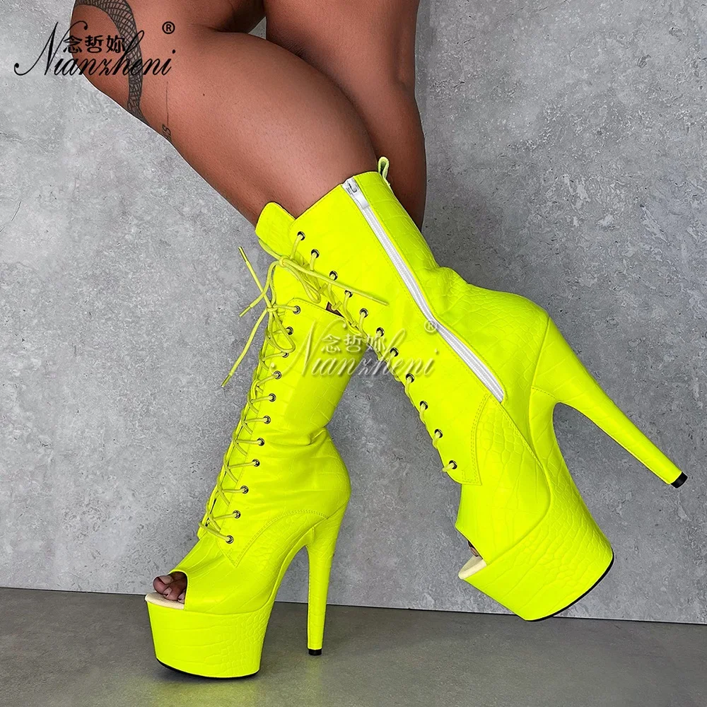 Crossdresser 17CM Stiletto heels Women Exotic Strip shoes Gothic Ankle Boots Nightclub Strips pole Dance models Large Size