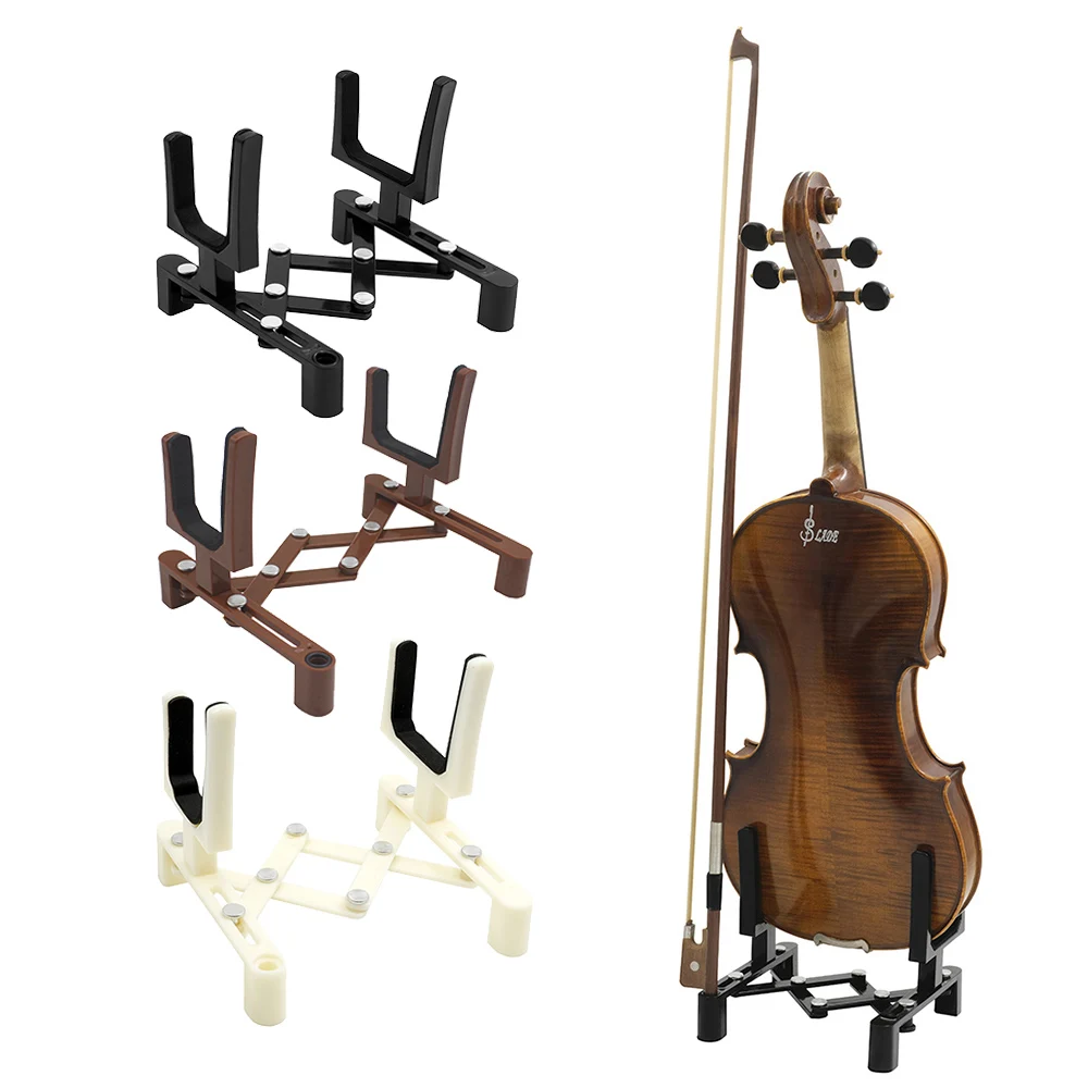 Adjustable Violin Stand Holder Portable Full Size Stringed Instrument Accessories Retractable Foldable Fiddle Bracket Sponge Pad