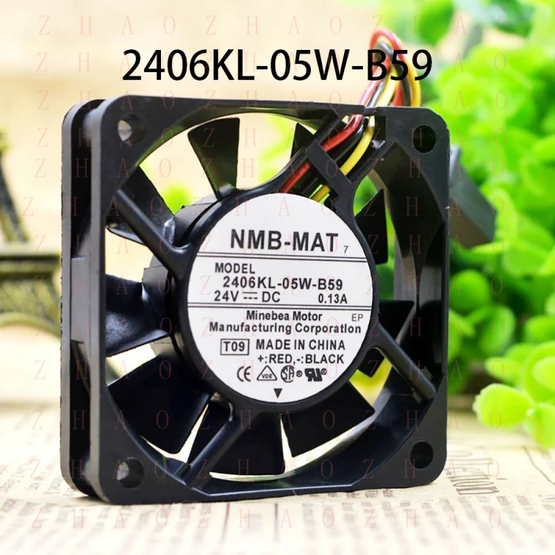 L+ FOR NMB radiator 2406KL-05W-B59 DC 24V 0.13A 60*60*15mm 3-wires Advanced cooling fan