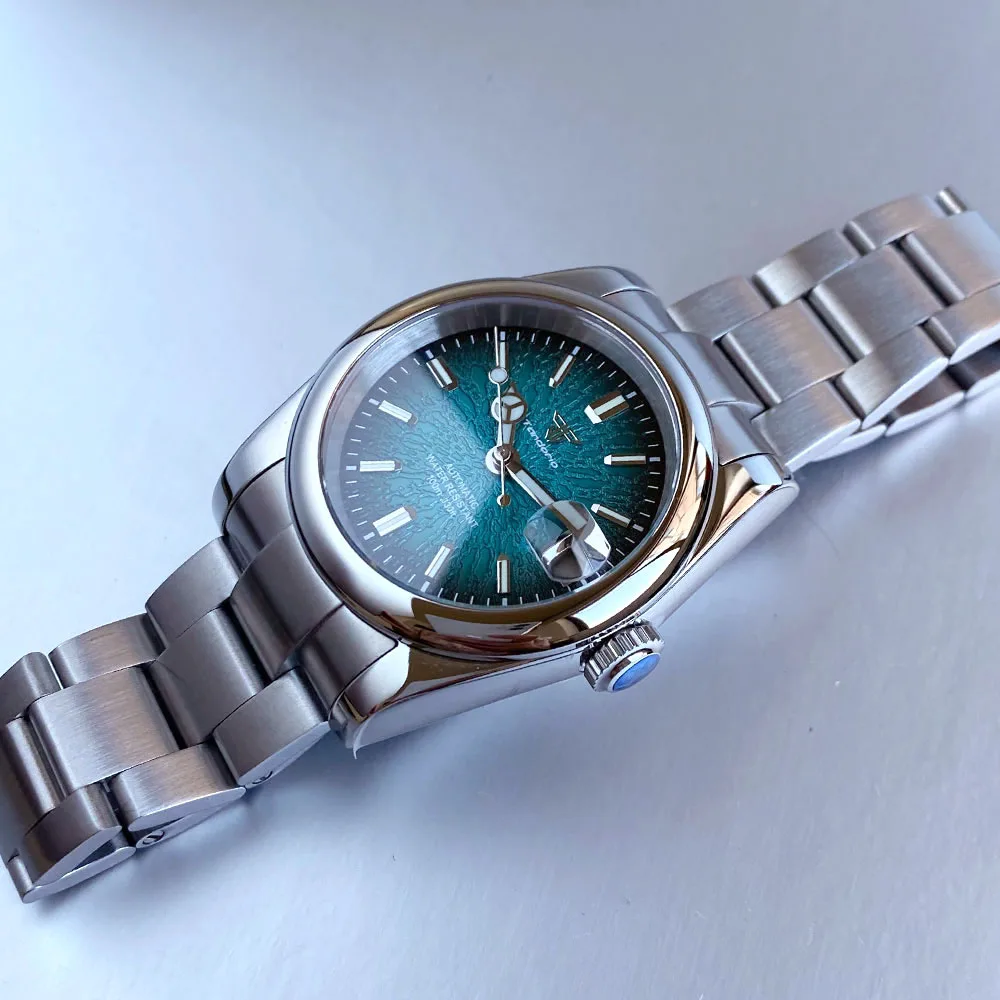 Tandorio NH35A Automatic Watch for Men Luminous Textured Dial Mechanical Sapphire Crystal Polished Lady Watch 316L 36mm 39mm