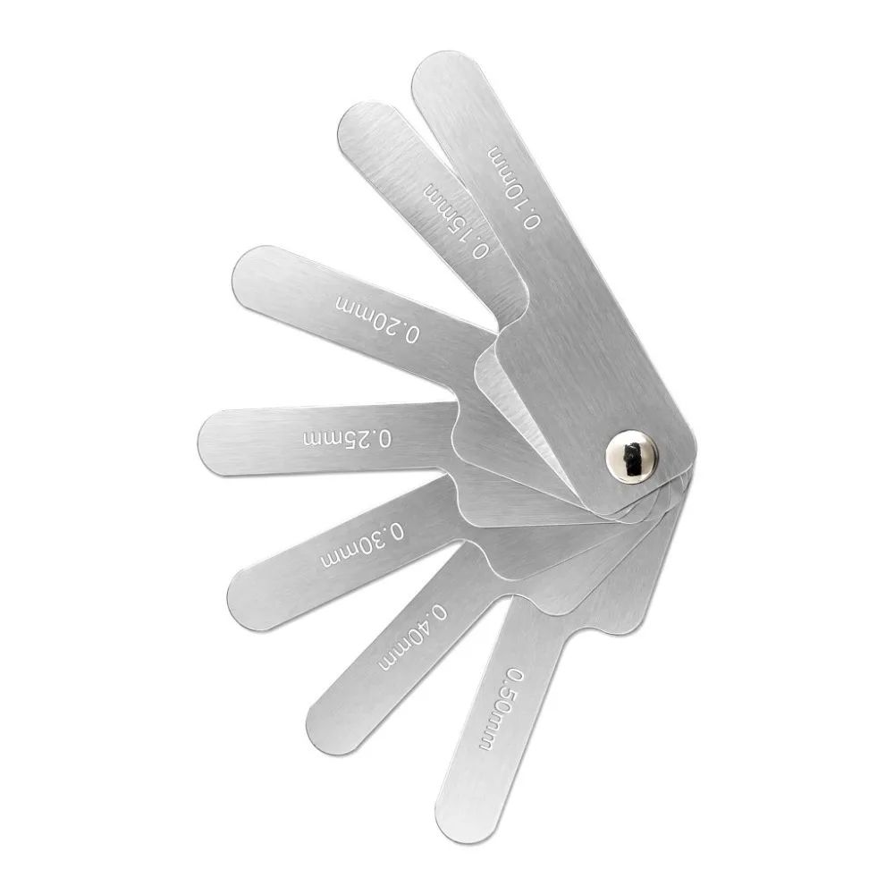 7 Blades Dental Feeler Gauge Stainless Steel Reciprocating Tooth Gap Measuring Tool Metric Scale IPR Measuring System