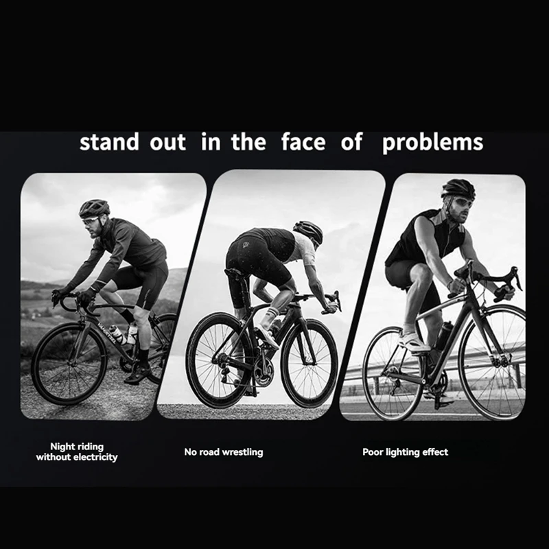 BAADE Set Lampu Sepeda Depan dan Belakang USB Pengisian Helm Gunung Lampu Depan Sepeda Jalanan Lampu Belakang