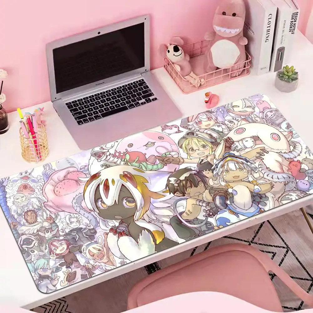 Hecho en Abyss Riko Nanachi Reg Faputa XXL alfombrilla de ratón ordenador grande portátil teclado antideslizante alfombrillas de escritorio alfombrilla de ratón