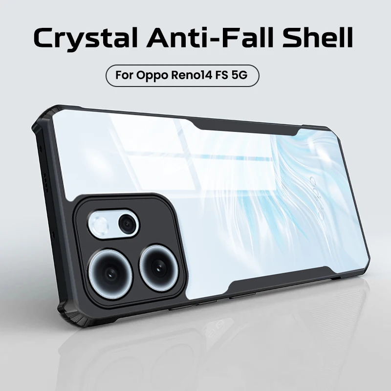 Reno14FS Case Clear Crystal Acrylic Back Cover For Oppo Reno14 Reno 14 FS F S Pro Reno14F Reno14Pro 5G Armored Shockproof Coque