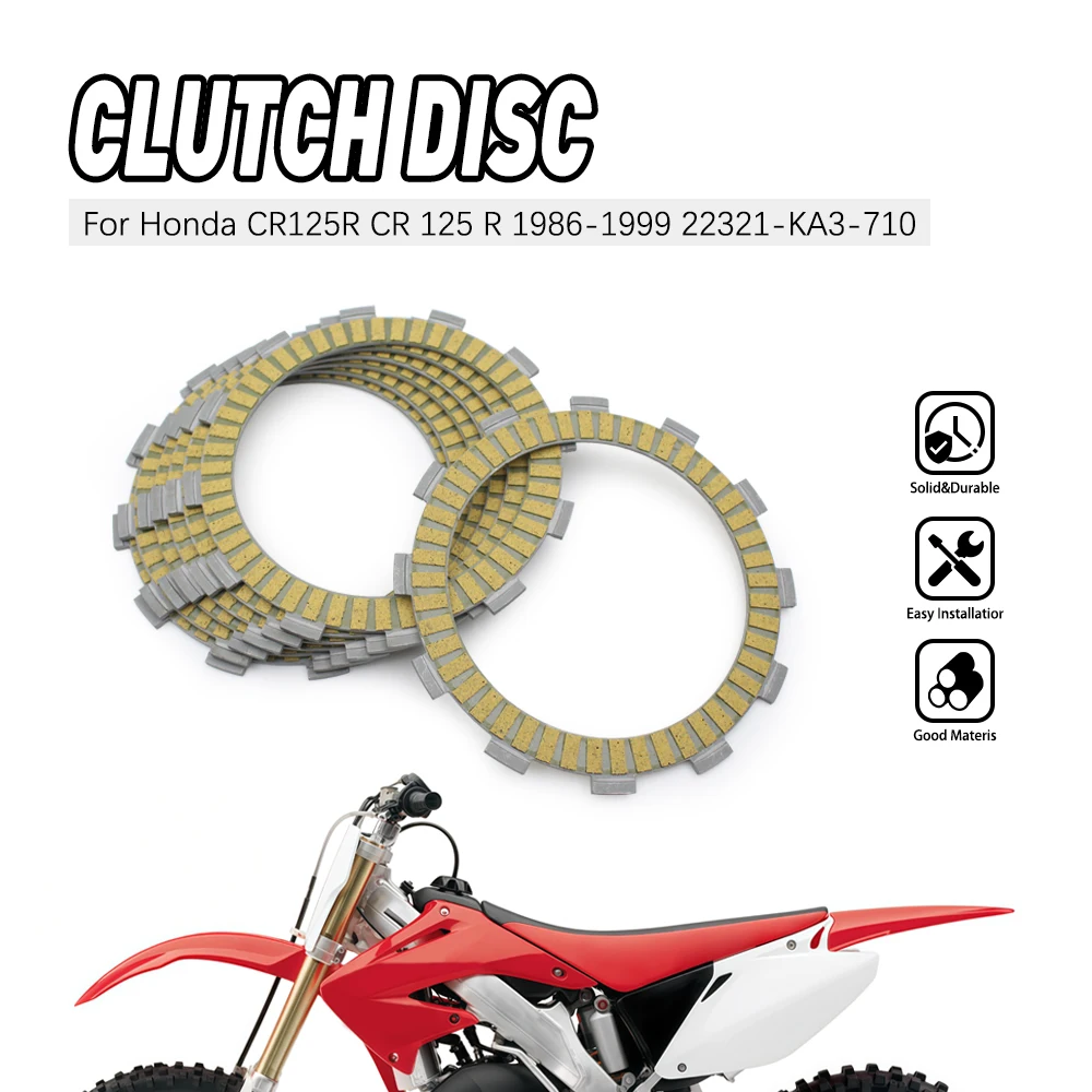 For Honda CR125R CR 125R 1986 1987 1988 1989 1990 1991-1999 22201-KS6-700 22321-KA3-710 Motorcycle Clutch Friction Disc Plate