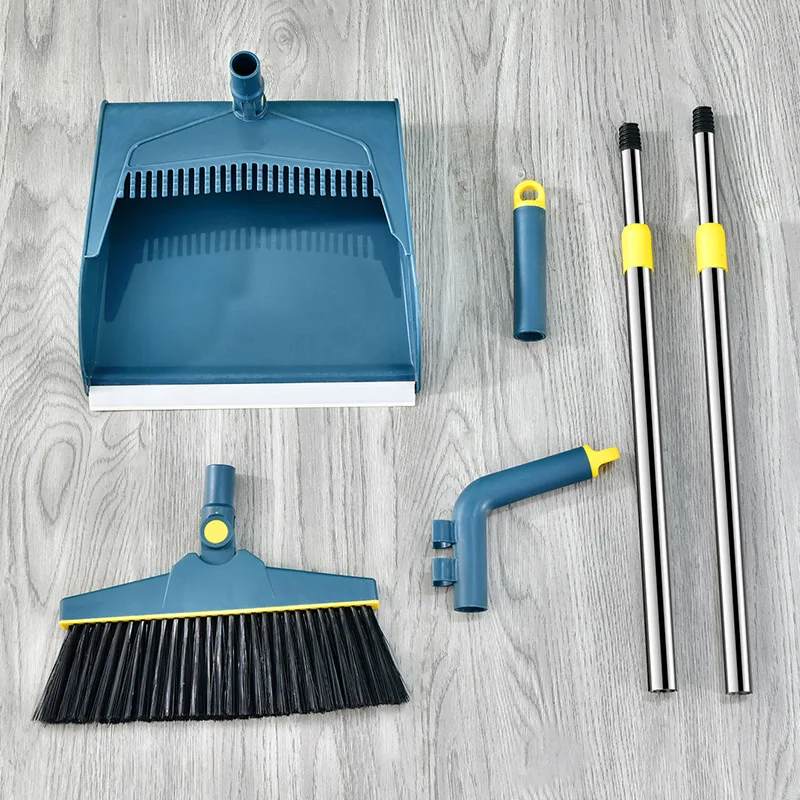 

Kitchen outdoor telescopic pole set home living room broom dustpan combination vertical folding garbage shovel broom combination