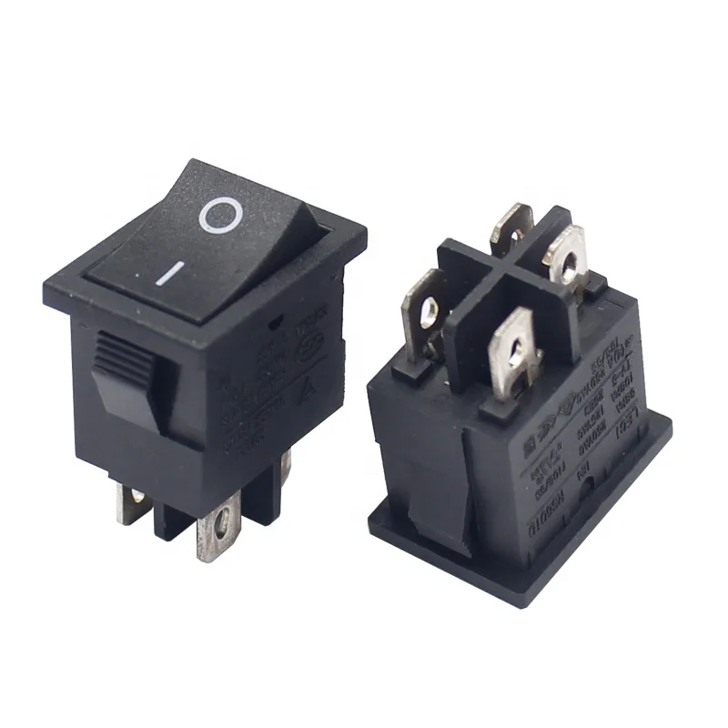 (1 Pack）21x15mm 10A 250V Black Square Rocker Switches