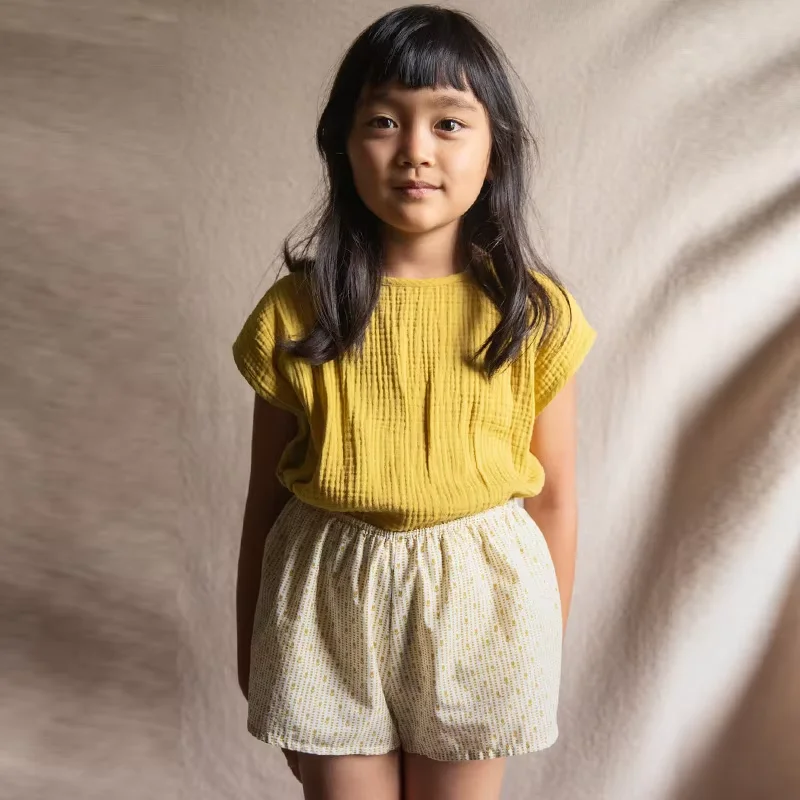 

100% Cotton Children's T-shirt Double Gauze Sleeveless Loose Casual Solid Color Round Neck Summer Camisole Children's Tops