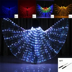 Rainbow Color Alas Angle Led Wings Belly Dance Circus Performance Costumes Show Isis Wings Dancewear Carnival Festival For Adult