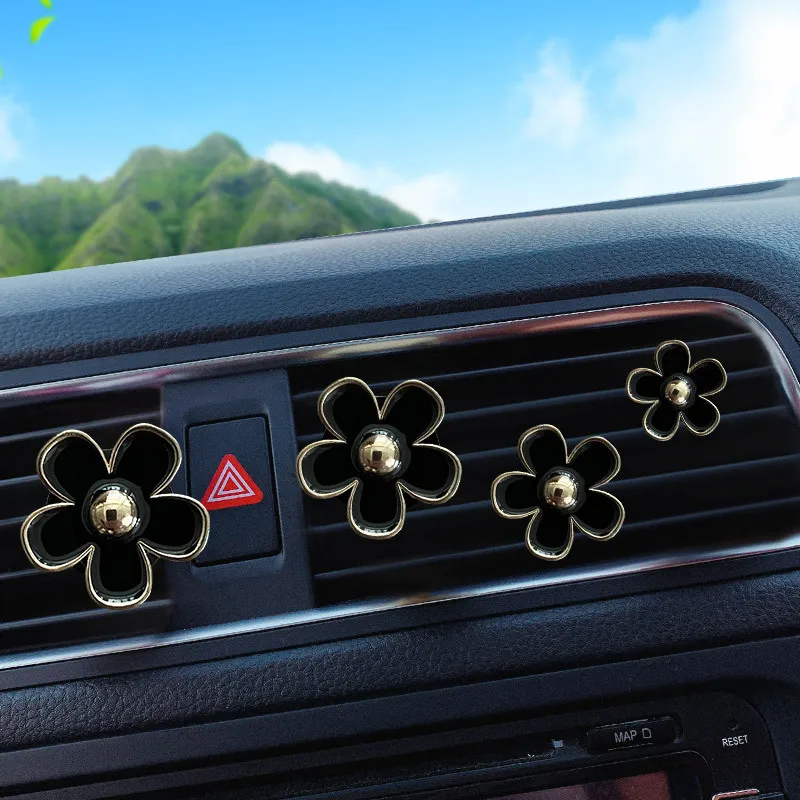 4PCS Samochodowy klips do aromaterapii Kwiatowe dekoracje klimatyzacji Klips do perfum Ozdoba samochodowa Akcesoria samochodowe — zdjęcie 3