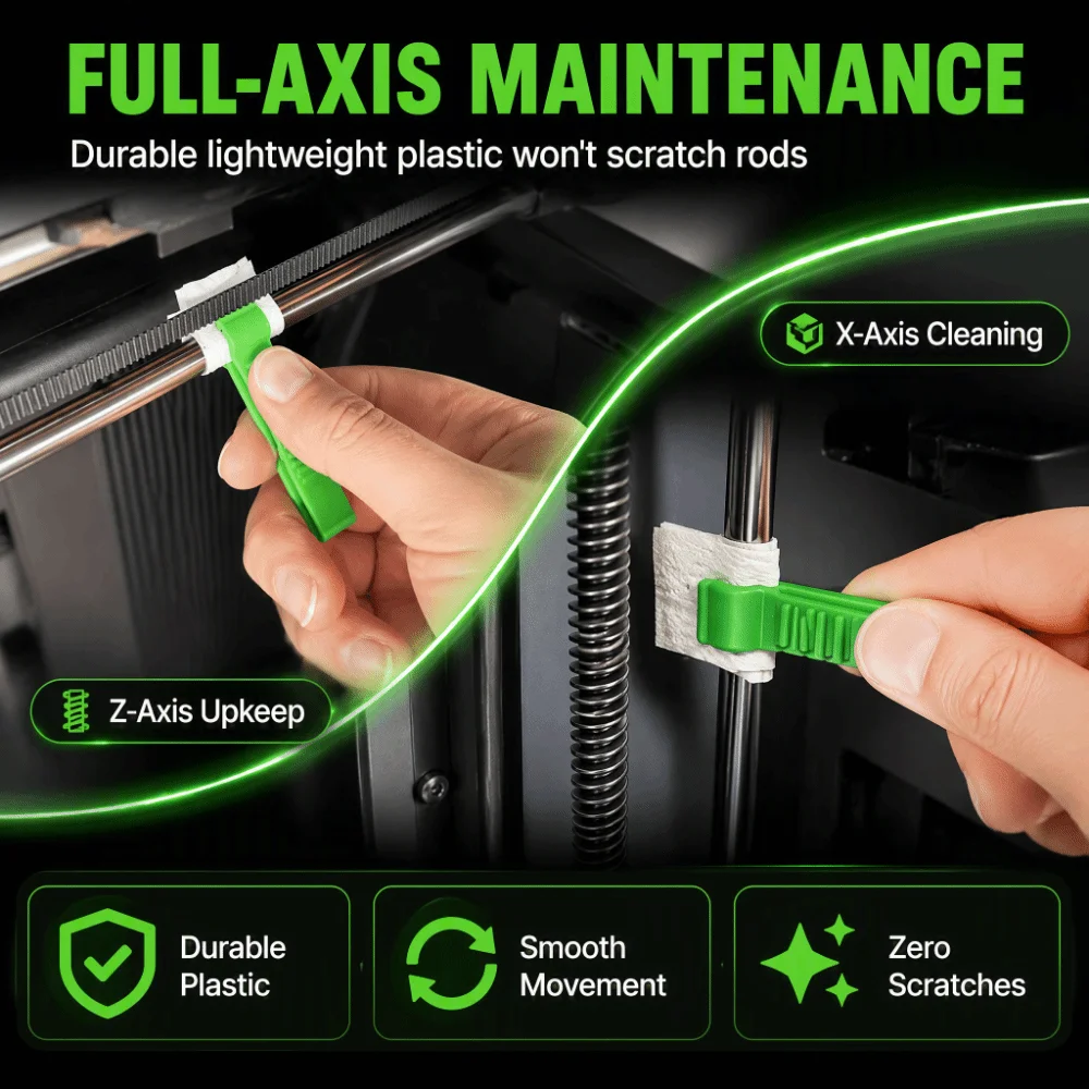 10pcs Portable Guide Post Cleaning Aid Tool Mini Lightweight Linear Shaft Cleaning Clip Plastic Handheld