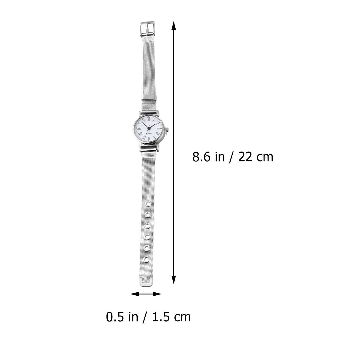 Stainless Steel Wrist Watch Elegant Lady Watch For Teen Women Vintage Quartz Band Alloy Fashion Design White
