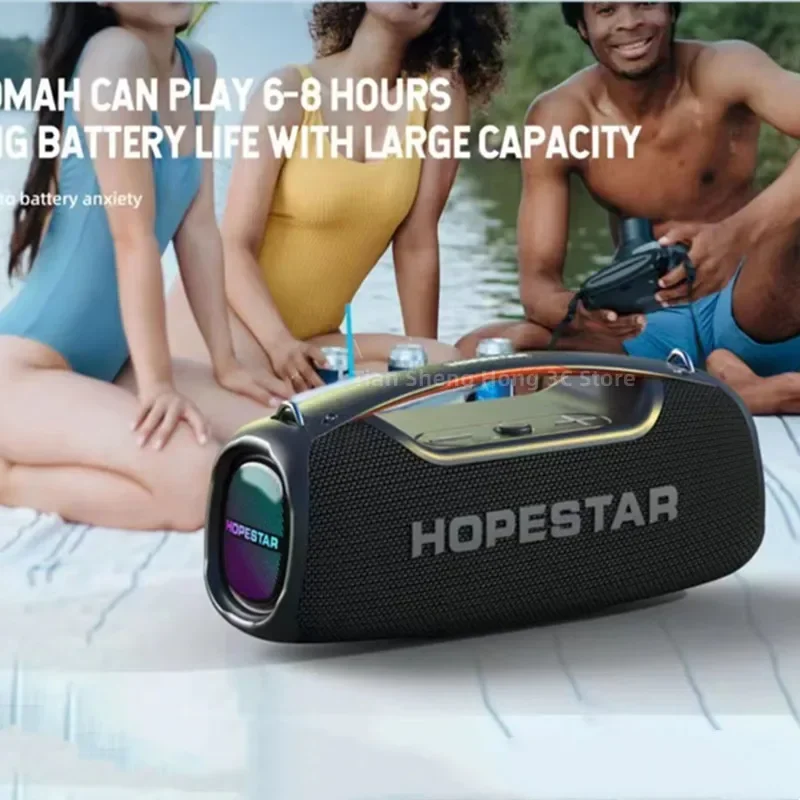 HOPESTAR A60 100W High-Power Bluetooth Speaker Outdoor Waterproof Portable Wireless Karaoke Stereo Surround Subwoofer With Mic