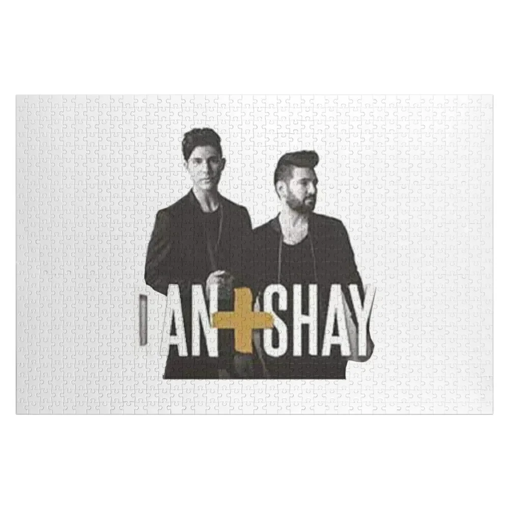 Dan + Shay Silhouette Puzzle, individueller Name, Kinderspielzeug, Holzdekor, Gemälde, individuell anpassbares Puzzle für Kinder