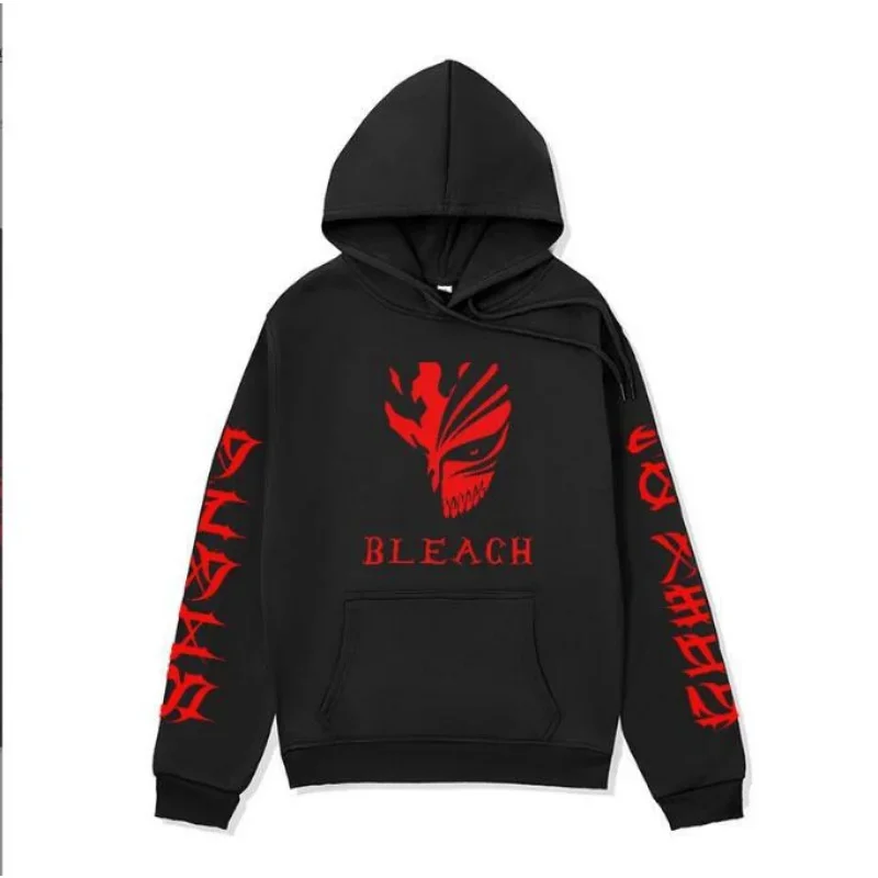 Bleach Anime Zaraki Kenpachi Print Hooded  Prevalent Hoodies Autumn Fleece Casual Loose Streetwear Harajuku Unisex Sweatshirt