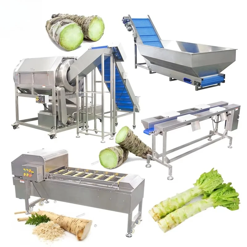 Customized Root Vegetable Washing Sorting Cutting Machine Mustard Stem Lettuce Sweet Potato Horseradish Process Line