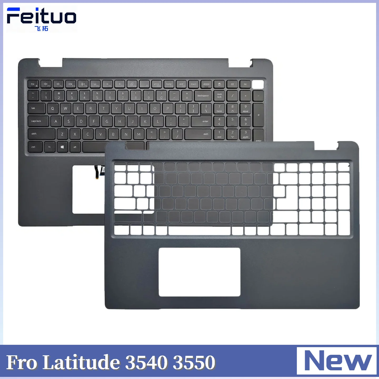 新しいノートパソコン用usラテンキーボード、dell-latitude-3540-3550用キーボードカバー、パームレスト、上部トップハウジングケース交換品-0dvr0w-dvr0w