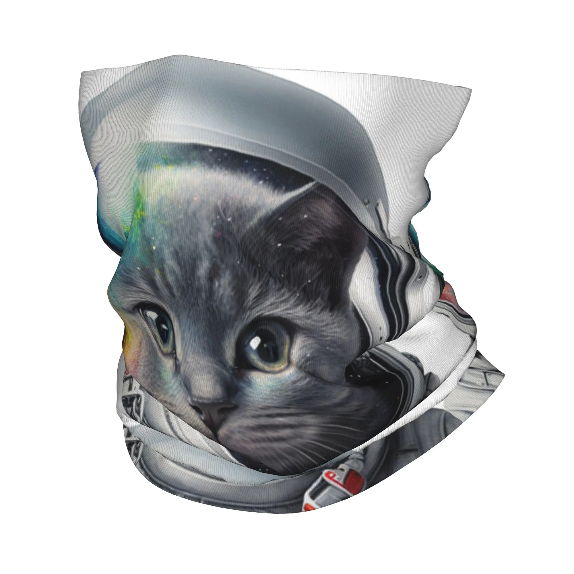 

Space Cat Astronaut Bandana Neck Cover Printed Mask Scarf Multi-use Headband Hiking Fishing Unisex Adult