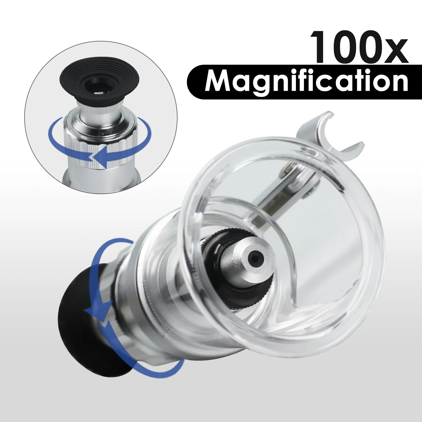 100X Portable Microscope with LED Light & Measuring Scale | Handheld Digital Magnifier for PCB, Jewelry, Geology (OEM)