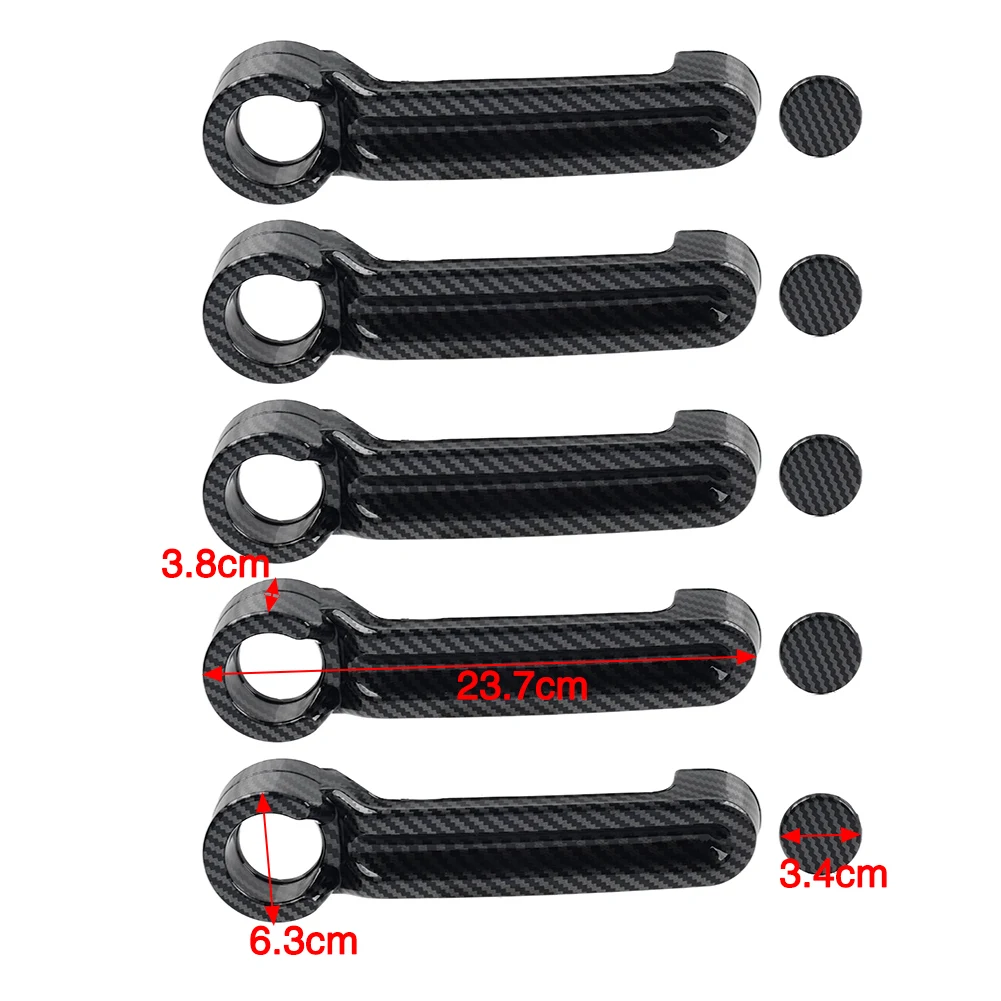 5Pcs Car Exterior Door Tailgate Handle Cover Trim Carbon Fiber Black For Jeep Wrangler JK JKU Liberty For Dodge Nitro