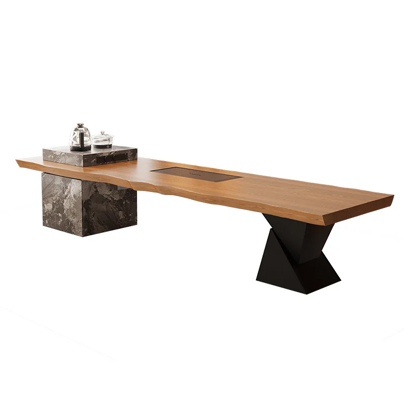 

Modern simple island tea table solid wood