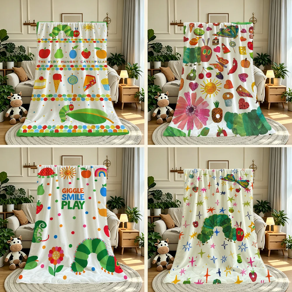 The V-very Caterpillar Blanket Throw Super Cosy H-hungry Plush Living Room Sofa Couch Childish Birthday Gifts