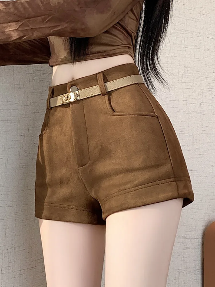 블라 디어 벨벳 수트 팬츠 하이웨이스트 A라인 와이드 레그 부츠 팬츠 여성용 가을 겨울 패션 심플 순색