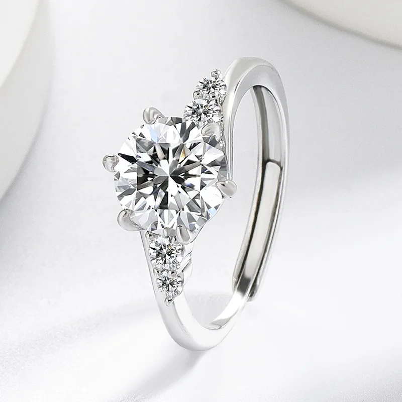 Women's 925 Silver Zircon Heart Love Ring, Wedding Gift