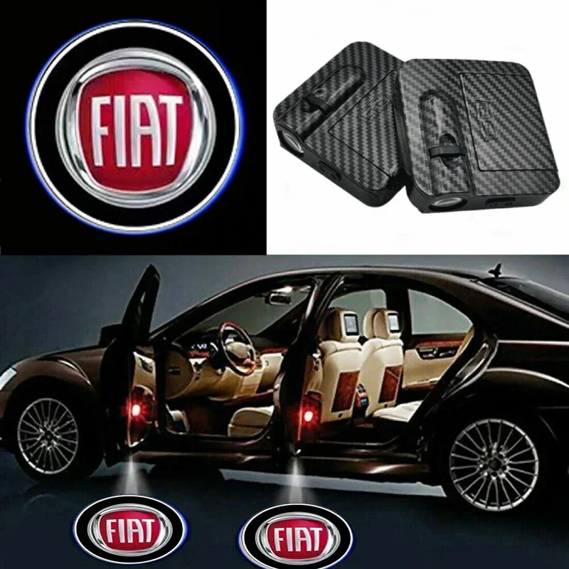 Car door with LED projector car sign blackout light accesorios For Fiat 500 Punto 124 500 Bravo Stilo Panda Abarth Tipo Viaggio