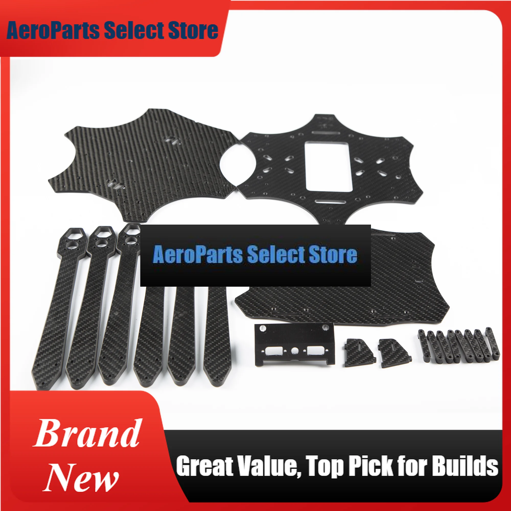 AeroParts10inch Carbon Fiber Frame 6-Axle 550mm Wheelbase X6 FPV Drone Frame KIT For FPV Freestyle Long Range Racing Drone DIY P