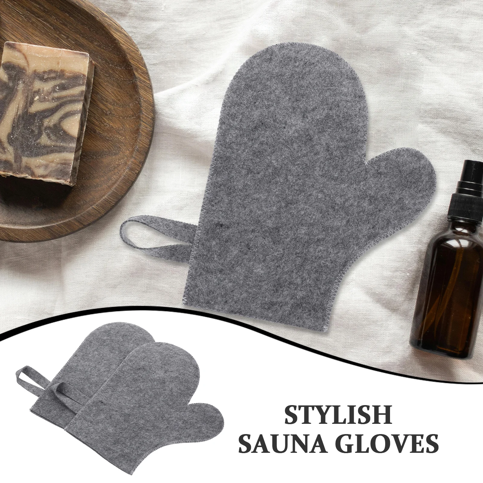 6 pçs resistente ao calor luvas de sauna feltro absorvente chuveiro luvas de banho para casa spa sauna spa luva de banho para mulher